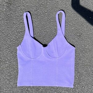 Zara Purple Cropped Tank Top